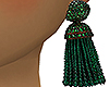 Emerald Tassle Ear Rings