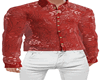 Red Silk Leaves Shirt