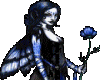 goth girl with blue rose