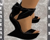 Bow Blk  Heels