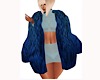 Blue Faux Fur Short Coat