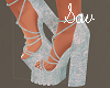 Blue Ice Chunky Heels