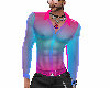 Shirt transp. blue pink