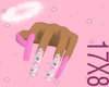 pink heart nails <3