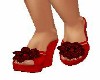RED FLOWER WEDGES