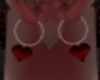 Ice Red Heart Earrings