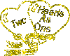 two gold animated hearts