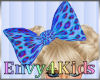 Kids Blue Leopard Bow