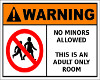 Adult Only Room Sign