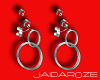 Retro Dot Hoops Red