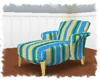 Blue-Yllw Striped Chaise