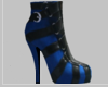 Blue suede ankle boot