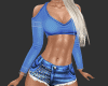 Blue shorts jean outfit
