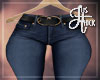 "STXL" Belted Blue Jeans