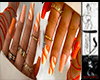 Ts Orange Nails & Rings