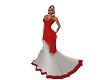 silver red gown