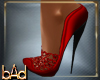 Red Lace Spike Heels
