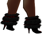 Black Fur Red PVC boots