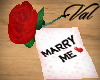 =V= Marry Me Rose w/note