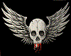 Bloody skull with wings