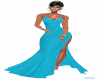 Aplique Baby Blue Gown