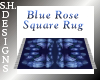 Blue Rose Square Rug