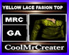 YELLOW LACE FASION TOP