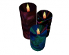 trio candles-multi color