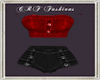 Red & Black Denim Shorts