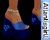 Blue Glitter Heart heels