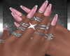 Pink Nails+Rings