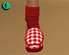 Red Slipper Sock Plaid F