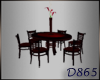 Dark Redwood Dining Set
