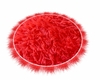RED/WHITE ROUND RUG