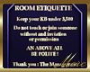 Room Etiquette Rules