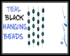 Teal/Black Hanging Beads