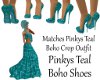 Pinkys Teal Boho Shoes