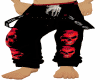 SM Black/Red Skull Jeans