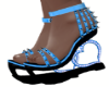 blue black spike heels