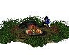 Cozy warm campfire