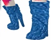 Blue leather short boots