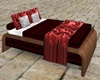 red & silver bed