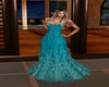 teal blue gown