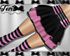 PInk Black Striped Skirt
