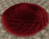 Round Fur Red Rug