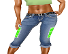 neon green ripped capris