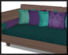 Couch Teal Purple & Tan
