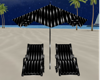 stripped beach recliners