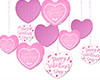 Hearts Ballons Pink e