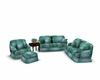 Teal and Gold Couch